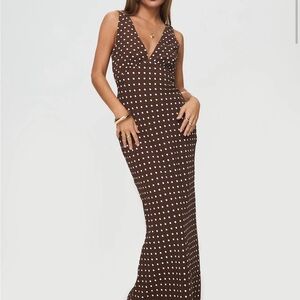 *NWT* Princess Polly Brown Polka Dot Dress